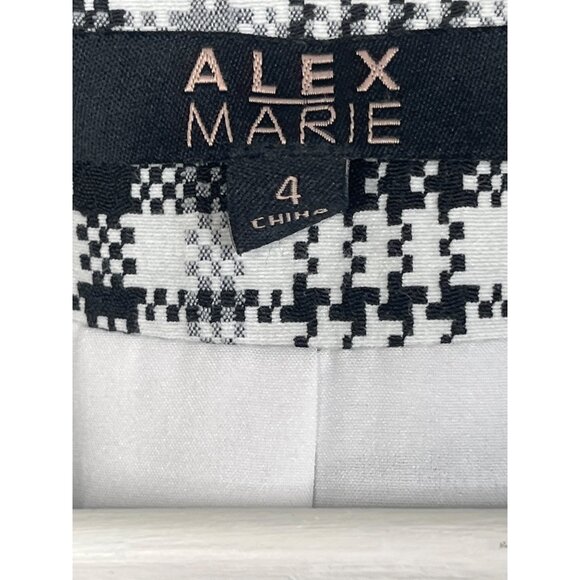 Alex Marie Plaid Long Jacket Women’s Size 4 Gray Black Check Classic Preppy - Picture 8 of 13